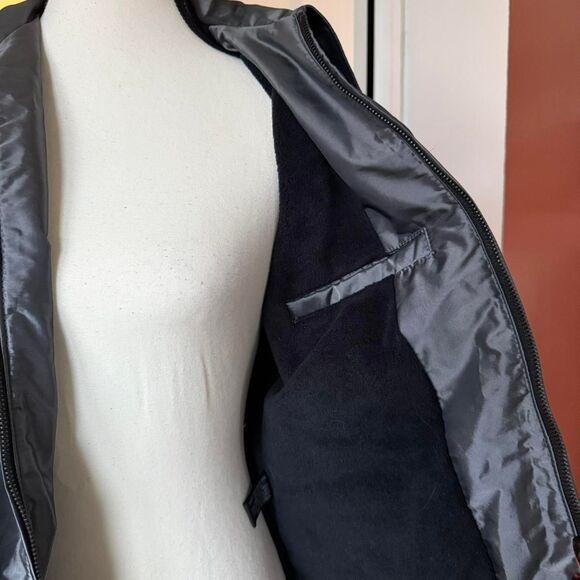 Express Women's Gray Silver Metallic Charcoal Belted Utility Jacket, Size Small - Picture 5 of 8